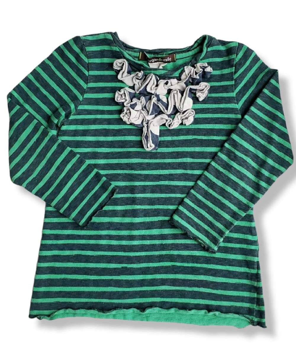 Morgan & Milo 5 Girls Penelope Ruffle Striped Shirt